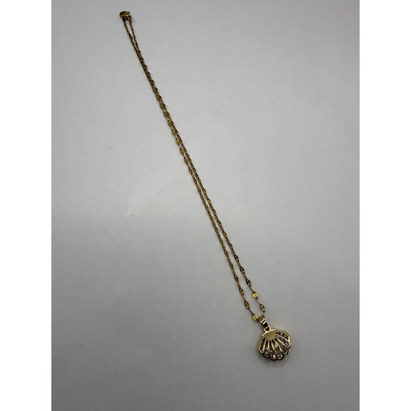 Faux Pearl Rhinestone Shell Pendant Necklace - Picture 3 of 6